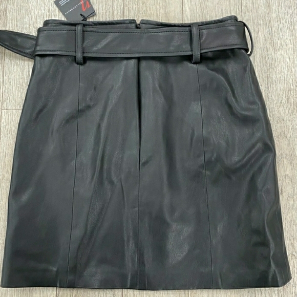 N:Philanthropy Vegan Faux Leather Belted Mini Short Skirt S Small - Picture 4 of 6